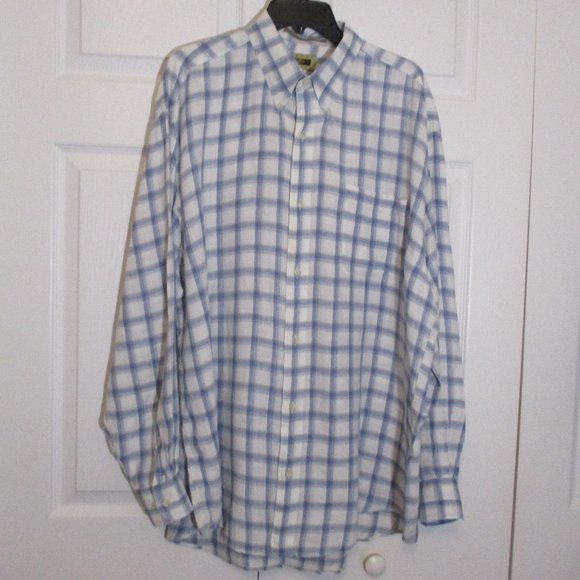 Joseph Abboud Blue White Linen Button Down sz XL - Picture 2 of 9